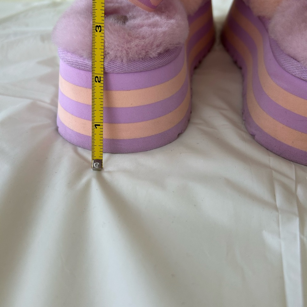 UGG Fluffy Purple and Pink Platform Slippers/ size 10 - Picture 5 of 5